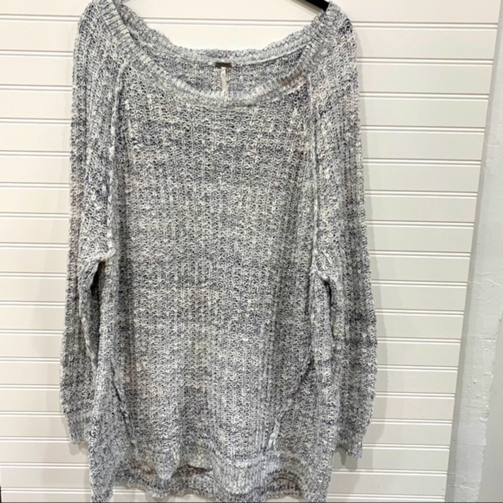 Free People Cotton Knit Slouchy Sweater